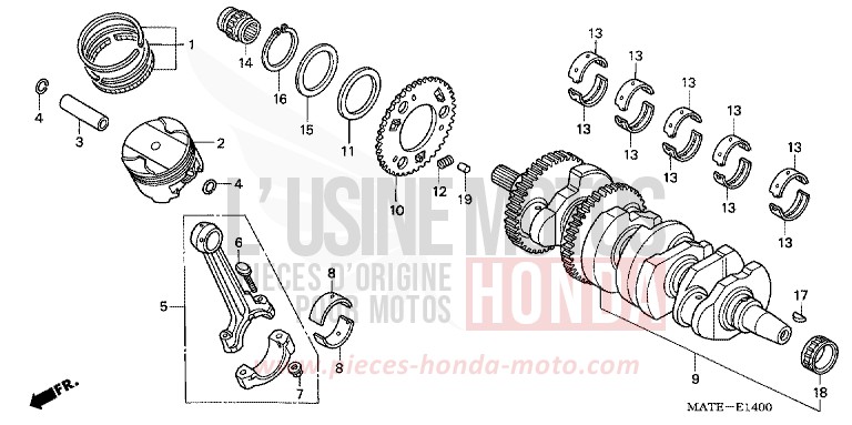 CRANKSHAFT/PISTON for Super Blackbird DARKNESS BLACK METALLIC (NH463) from 2005